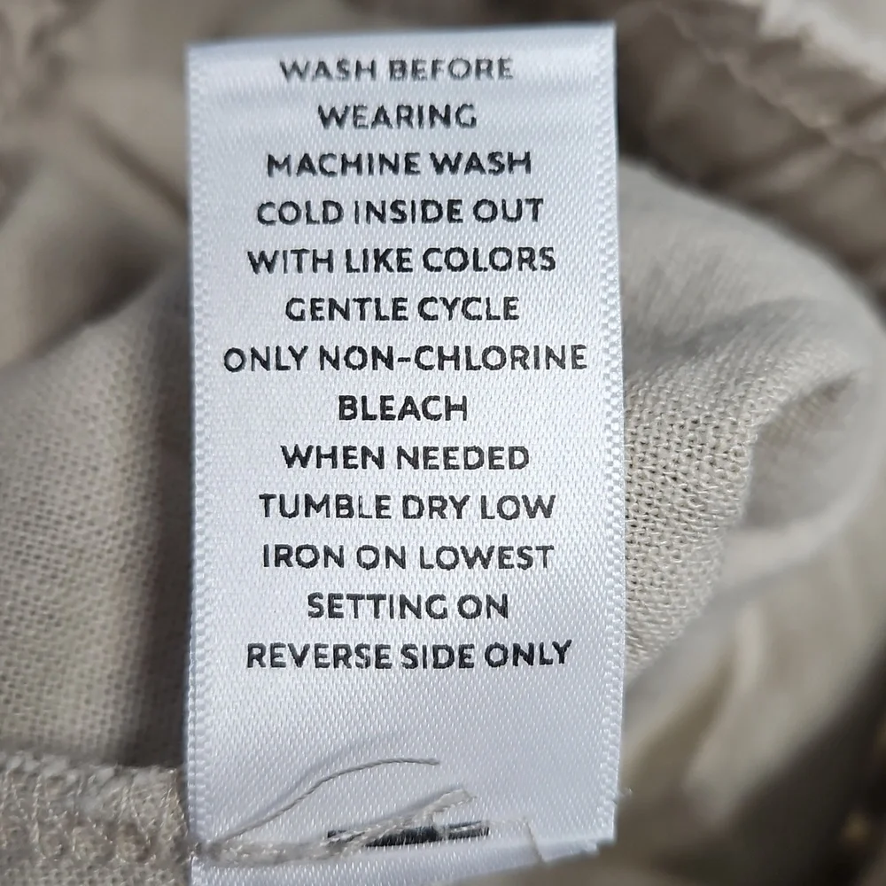 Westbound Linen Blend Mid‎ Rise Straight Leg Lightweight Pant: Natural: Size- 3X